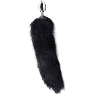 Sensual Метален Butt Plug с опашка "SENS BLACK TAIL" 40 см. размер - S