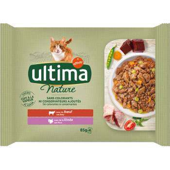 Ultima Cat Nature hovězí a krocan 4 x 85 g