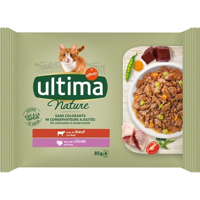 Ultima Cat Nature hovězí a krocan 12 x 85 g