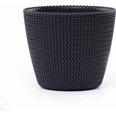 PlasticFuture Květináč Splofy antracit, 21,8 cm