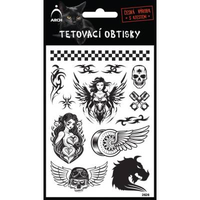 ARCH Černé tetovací obtisky motorky 2626