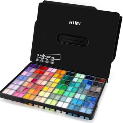 Himi kvašové barvy Twin Cup Gouache Set 112 barev Black Edition