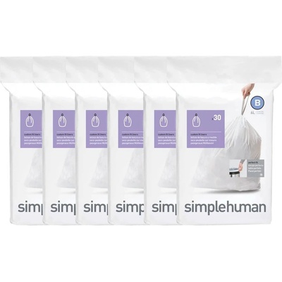 Simplehuman Sáčky 6 L typ B zatahovací 6 x 30ks 180 sáčků 15 µm CW0251-2