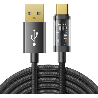 JOYROOM Кабел за зареждане / пренос на данни Joyroom, USB към USB Type C, 3A, 2m, Черен (S-UC027A20-black)