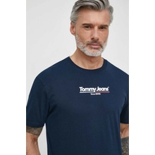 Tommy Jeans bavlněné tričko s potiskem DM0DM18590 tmavo modrá