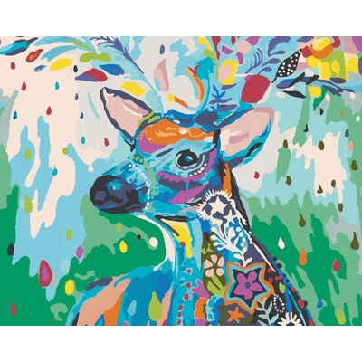 zuty Malování podle čísel Jelen plný barev 80 x 100 cm vypnuté plátno na rám 8596530054870