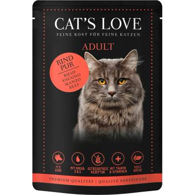 CAT’S LOVE 24х85г Adult Cat´s Love, консервирана храна за котки - чисто говеждо