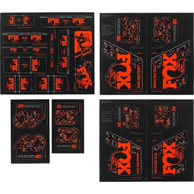 Nálepky Heritage na vidlicu a tlmič FOX oranžová uni