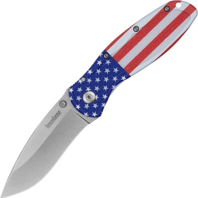 Kershaw BLUR ALUM USA FLAG/SW Assisted 14C28N, Aluminum, Linerlock K-1670USA