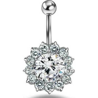 Prosperk Piercing do pupíku krystalkový květ S2037