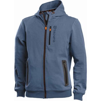 Husqvarna mikina s kapucňou Xplorer unisex šedo modrá