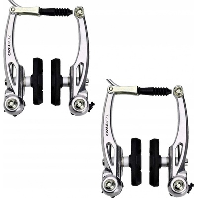 Brzdy V-brake komplet přední + zadní stříbrný 110 mm Tektro 855AL slr set