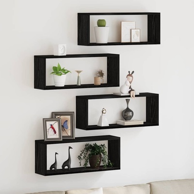 vidaXL Стени за рафтове 4 бр. Черния дъб 60 x 15 x 23 cm (862646)