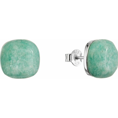 Evolution Group Stříbrné náušnice čtverec s amazonitem 11729.3