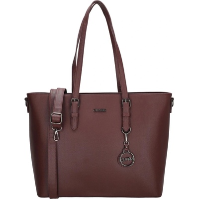 Charm London Tmavě červená prémiová shopper kabelka „Rachel“