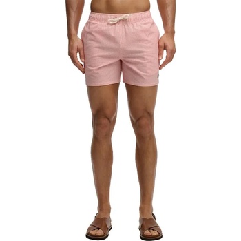 Superdry Бански гащета Superdry Seer Sucker 15 swimming shorts - Pink (Sugar Coral / White Thin Stripe)