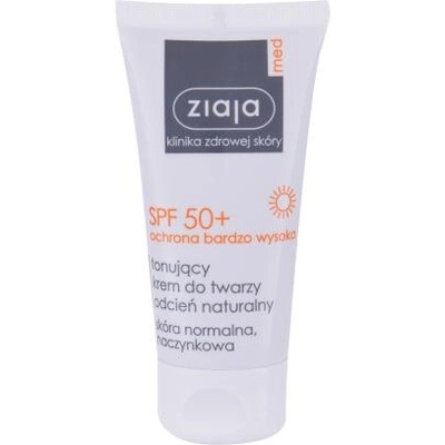 Ziaja Med Protective Tinted SPF50+ тониращ слънцезащитен крем за лице 50 ml нюанс Natural за жени