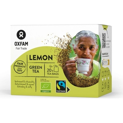 Oxfam Fair Trade Bio zelený čaj s citrónovým aroma ze Šrí Lanky 20 x 1,8 g