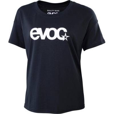 Evoc Дамска фланелка с къс ръкав за колоездене Evoc Women's T-Shirt Logo T-shirt - Black / White (156-2729-0211)
