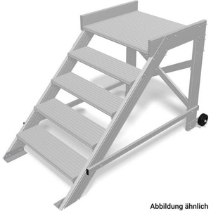 KRAUSE Мобилна алуминиева стълба Krause, 1x5, с платформа, наклон 45° (07810366) (07810366)