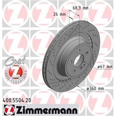 ZIMMERMANN Brzdový kotúč 400550420