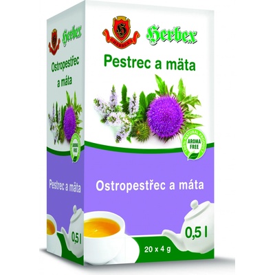 Herbex Silybum a mäta porciovaný čaj 20 x 4 g