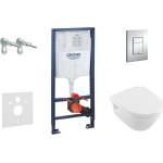 GROHE Rapid SL - Комплект от предстена инсталация, тоалетна чиния и седалка Villeroy & Boch, бутони Skate Cosmopolitan, хром 38528SET-KB (38528SET-KB)