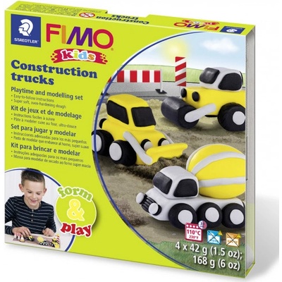 Fimo sada kids Form & Play Stavební auta 4 x 42g