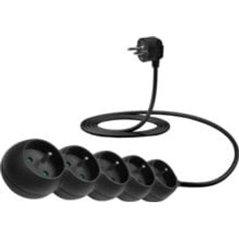 Connect IT prodlužovací kabel 230 V 5 zásuvek 2 m bez vypínače černá CES-1325-BK
