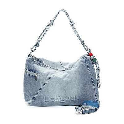 Desigual BAG HALF LOGO DENIM LEIRIA 2.0 Modrá