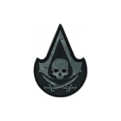 JTG Nášivka gumová JTG Assassin Skull Rubber Patch, SWAT