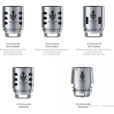 Smoktech TFV12 Prince V12 Prince - Q4 žhavicí hlava nerez 0,4ohm