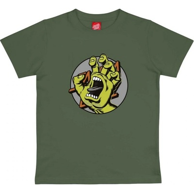 Santa Cruz Youth Hand Dot Front T-Shirt Dark Moss