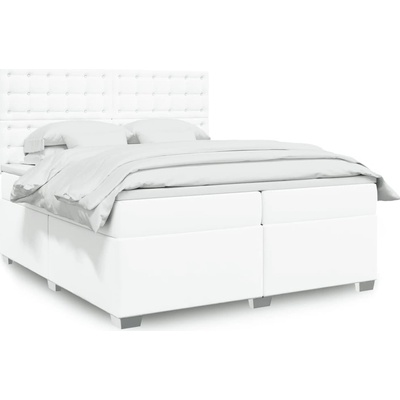 vidaXL 11461.3293037 Boxspring postel s matrací bílá umělá kůže