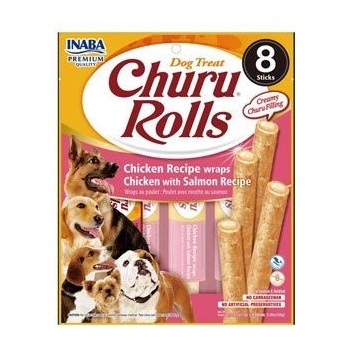 Churu Dog Rolls Chicken with Salmon wraps 8 x 12 g