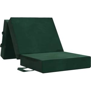 vidaXL Сгъваем диван легло 75 x 63 x 45 см Тъмнозелено (900145)