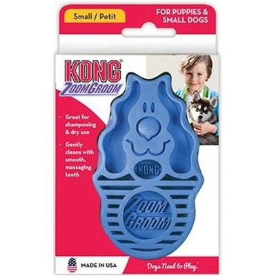 Kong gumový ZoomGroom modrý L - 11,5 × 7 × 2,5 cm