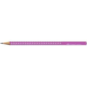 Faber-Castell Графитен молив, B, триъгълен, FABER-CASTELL "Sparkle Aurora", фуксия (118291)