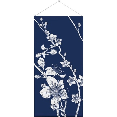 Jansen Display Závěsný Vlajkový Baner 58 x 160 cm Japonské třešňové květy modré