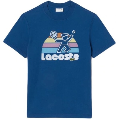 Lacoste Мъжка тениска Lacoste Washed Effect Tennis Print T-Shirt - blue