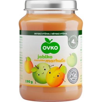 OVKO Detská výživa Jablko Marhuľa ovocný príkrm 190 g