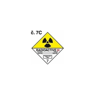 Samolepka bezp.značka tř.7,č.7C,Radioactive III, 25x25