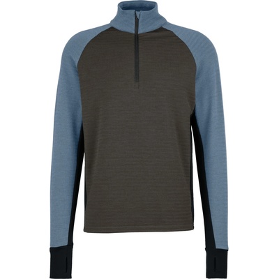 Stoic Мъжки вълнен пуловер Stoic MerinoFleece260 FlenSt. Half Zip Merino jumper - Black Olive Multi (005-6567-0213)