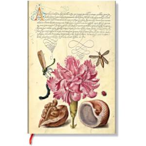 Paperblanks Тефтер Pink Carnation, Mini, широки редове, мека корица, 104 листа (FB9729-7)
