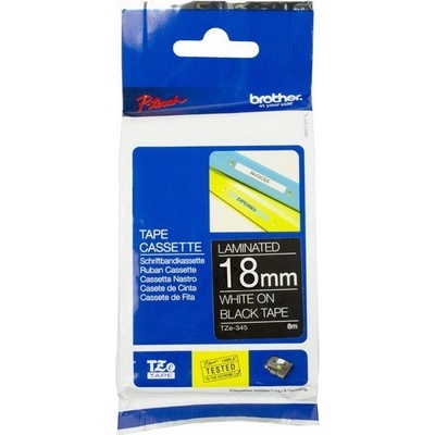 Páska Brother 18mm TZE345, biela na čiernu