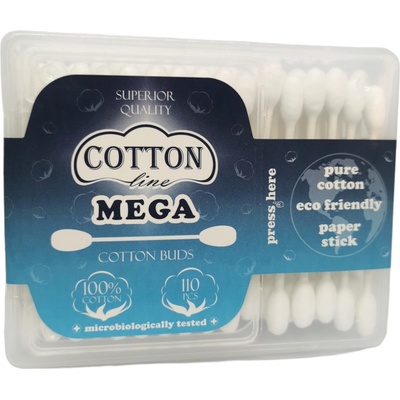 Cotton line клечки за уши, Мега много памук, 110 броя