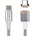 4smarts Magnetic USB-C to USB-C Cable GRAVITYCord 2.0 Ultimate - USB-C кабел с магнитен накрайник за устройства с USB-C (180см) (сребрист)