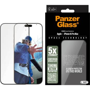 Panzer Стъклен протектор PanzerGlass за iPhone 16 Pro Max, Ceramic, Ultra-Wide Fit