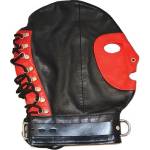 Rouge Leather Mask with D-Ring and Lockable Buckle Strap