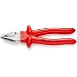 KNIPEX Комбинирани клещи усилени, хромирани, VDE 1000V гумирана червена ръкохватка 225мм, Knipex (K0207225)